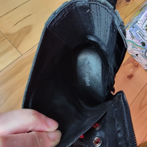 Jeffrey Campbell Black Box Lug Bottom Ankle Lace Up Bootie Side Zip - Picture 7 of 7